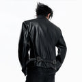 LUZHEN 2026 New Original Niche Design Double Breasted Stand Neck Leather Jacket Men's Fashion Handsome Cross Placket Coat JY6357