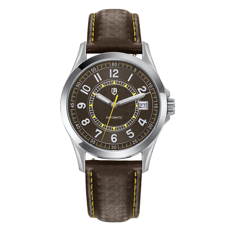 BERNY Watches for Men PT5000 ST2130 Mechanical Automatic Luxury Men's Watch Calendar Super Luminous Sapphire 10ATM Easy Read