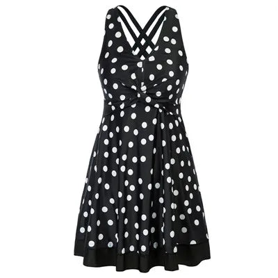 Women Summer Swimsuit Plus Size Swimdress Two Piece Cross | SAMAG