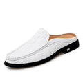 Summer Classic Half Shoes men Genuine Leather Crocodile pattern man Half Slippers Casual Outdoor Mules Non-slip Moccasins hombre