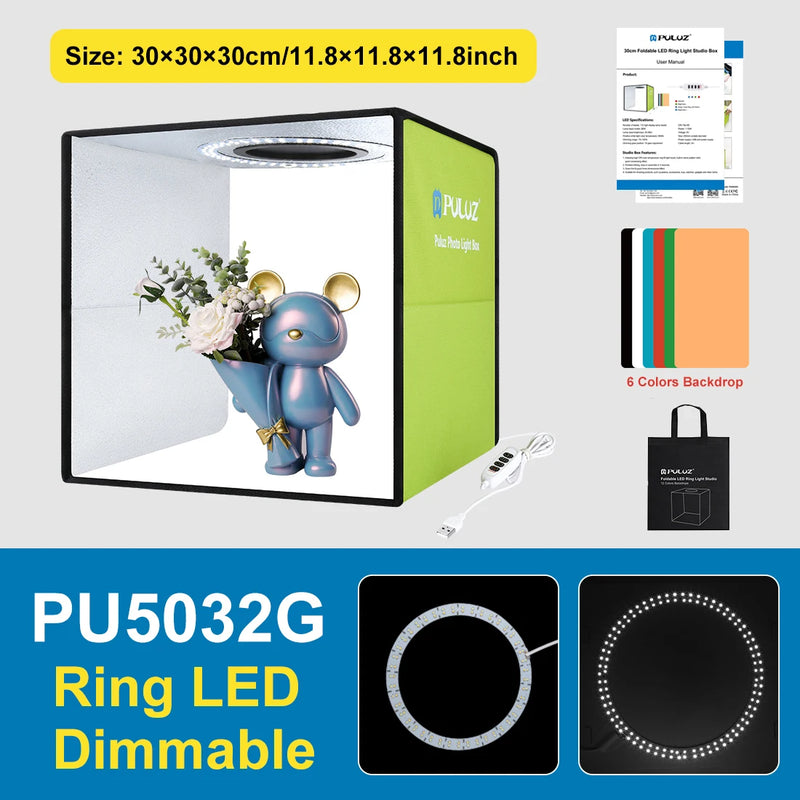 Softbox 3 Color Light Modes Lightbox Dimmable Led Ring Light Box Photo Lighting Studio Shooting Tent Box 6 Color Backdrops