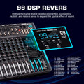 Debra DP-10 Channels 99 DSP Audio Mixer DJ Controller Reverb Recording Mixing With Bluetooth 5.0 Professional Performance