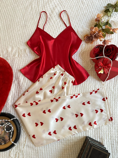 New V Neck Women's Pajamas with Contrast Color Solid | SAMAG