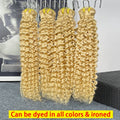 #613 Color Deep Curly Human Hair Extensions Brazilian Weaving 100% Unprocessed Raw Virgin Hair Deep Wave Weave Bundles Full Head