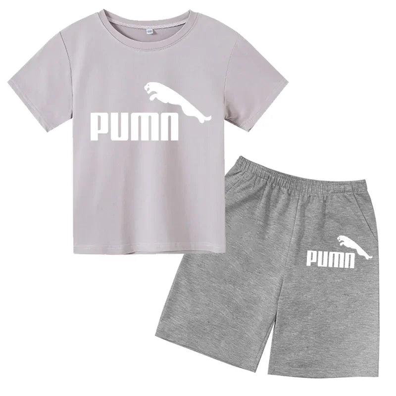 3-12Y Kids Summer Casual Letter Print 2-Piece Set Soft | SAMAG