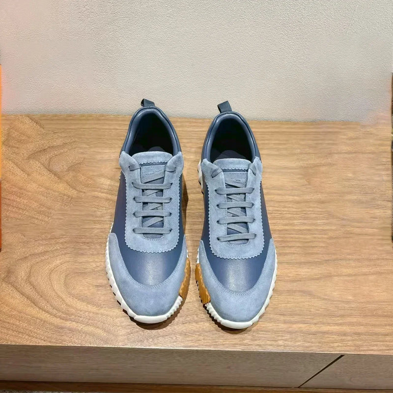 New shoes fashion, individuality, women's leisure, fashionable flat sports shoes, leather mesh, breathable running, rubber