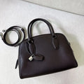 2025 new high-end first-layer cowhide bowling bag large-capacity commuter portable shoulder messenger Boston bag