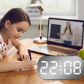 Digital Alarm Clock 3/5 Levels Dimmable Night Light Digital Clock with Temperature Display Snooze Mode Desktop Clock USB Bedroom