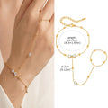 Luxury Minimalist Gold Plated Thin Chain Finger Ring Hand Bracelets for Women, Party Elegant Stainless - Visuel 26 | SAMAG