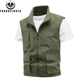 Tops 2025 New Summer Men Outdoor Camping Fishing Webbed Vest Men Sleeveless Many Pocket Tool Gear Loose Thin Vest Male Waistcoat