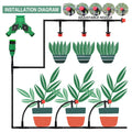 50-5M 1/4'' Hose Adjustable Drippers Automatic Watering Kit for Garden Greenhouse Home Outdoor Sprinkler Drip Irrigation System