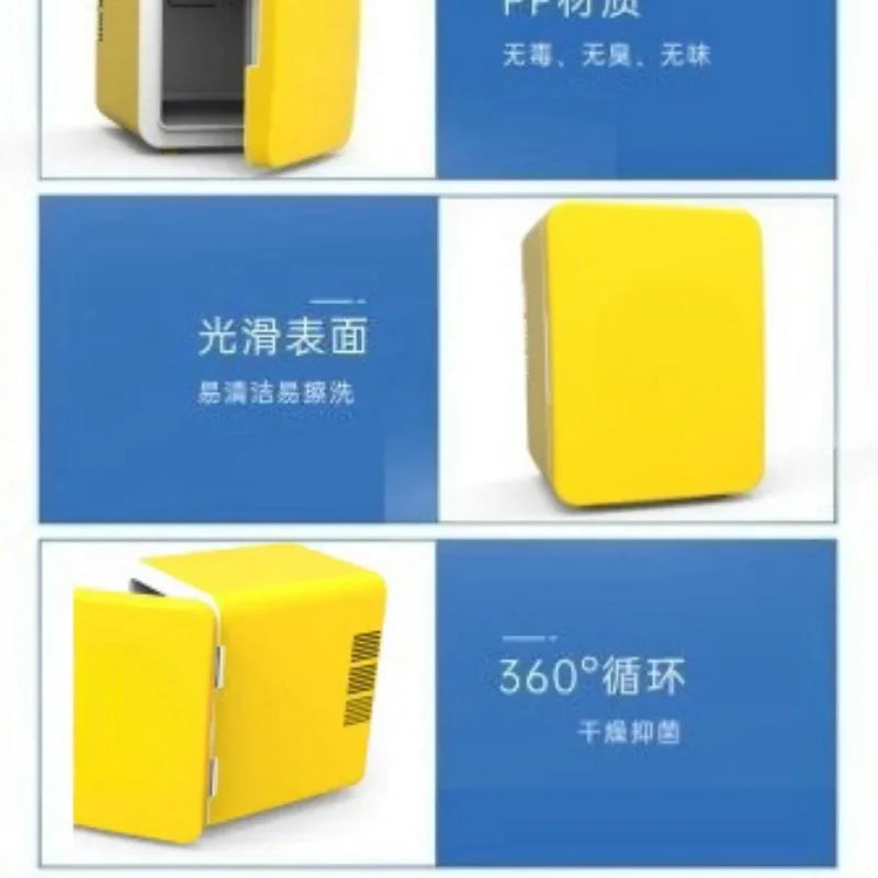 6L DC12V/110-220V Dual-purpose Refrigerator, Refrigerated and Refrigerated Desktop Refrigerator for Cosmetics, Skin Care