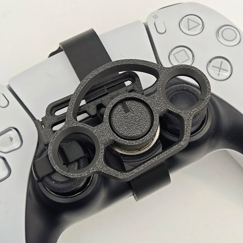 Mini 3D Printed Steering Wheel for PS5 Controller, Racing Game Auxiliary Simulator Wheel Gamepad Accessory