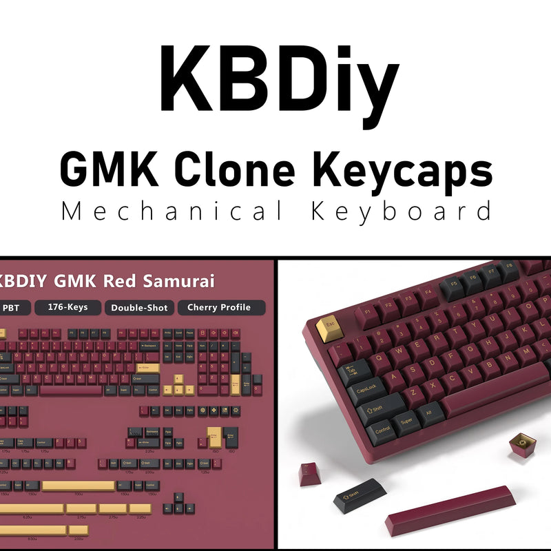 KBDiy GMK Blue Samurai Keycap Cherry Profile Double Shot PBT ISO Keycaps For Gamer Mechanical Keyboard Kit Gaming Point Key Cap