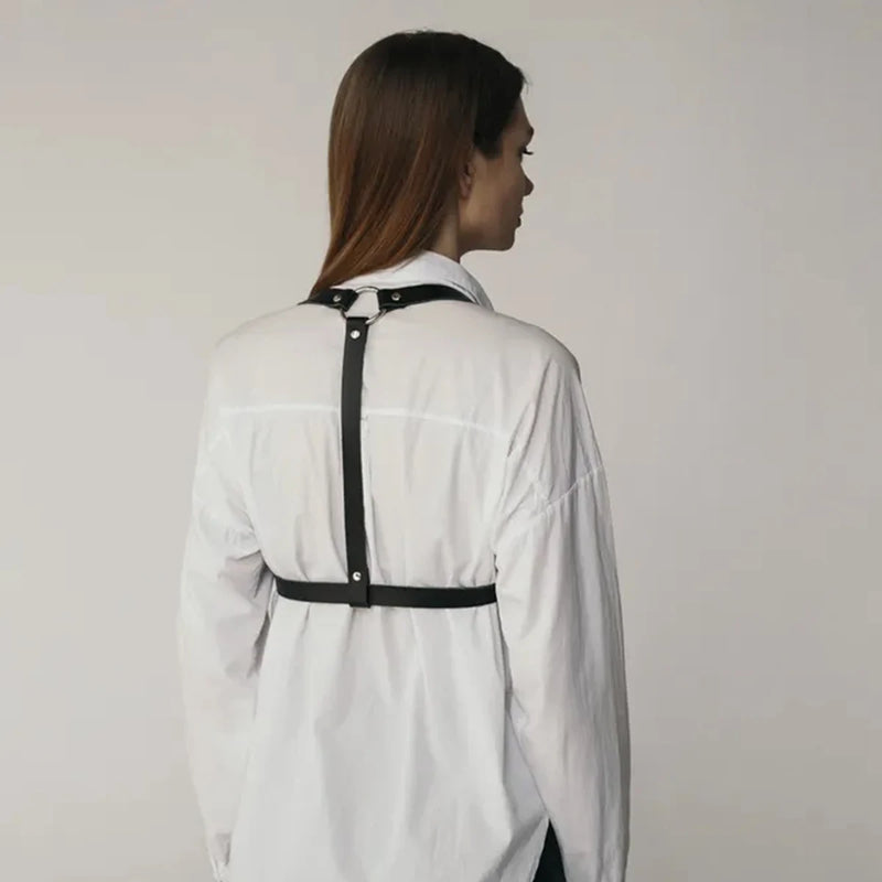 Fashion Wide Leather Waist Belt For Women Punk Gothic Body Bondage Chest Harness Belt Harajuku Suspenders Clothing Accessories