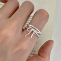 VENTFILLE 925 Sterling Silver Bow Tie Open Finger Ring For Women Gift Cute Design Fashion Jewelry Gift Wholesale
