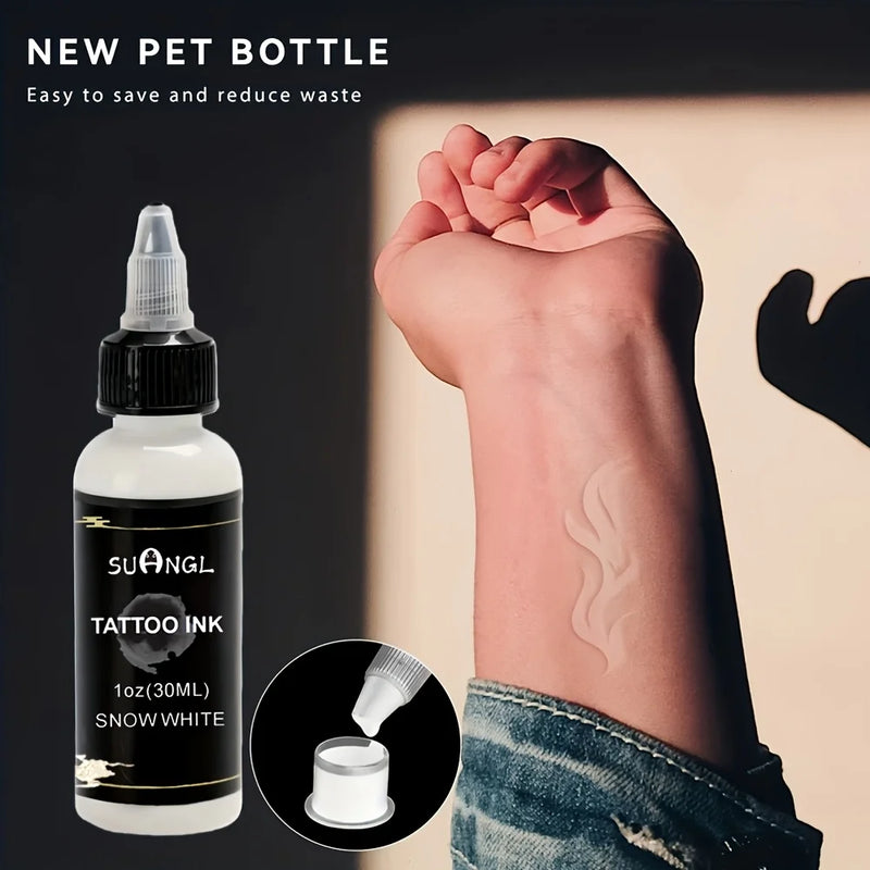 30ML Black & White Tattoo Ink, Professional Tattoo Black Ink with High Brightness and Fine Particles for Easy Application.