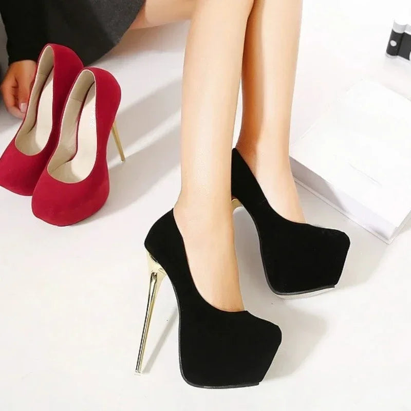 **Fashionable New Round Toe Comfortable Slim Heeled Women's Shoes Summer Sexy and Elegant Super High Heels Party High Heels