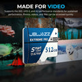 High-Speed Memory Card 128GB 256GB 512GB V30 A2 4K SD Card Micro TF SD Card for Smartphone/Tablet/Camera/Switch/Drone Cross-Use