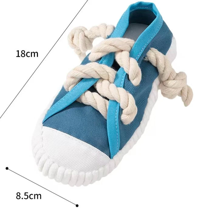 Squeaky Dog Toy Shoe Shape for Small Medium Dogs Puppy Chew Toys Teeth Cleaning Durable Interactive Pet Toys 3 Colors