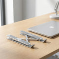 Foldable Aluminum Laptop Stand, 7-Level Adjustable Height, Anti-Slip Silicone Pads, Portable for 10-15.6 Inch Laptops & Tablets
