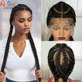 48inch Super Long Cornrow Braided Wigs Synthetic Full Lace Kontless Braids Wig Lace Frontal Braided Lace Wigs for Black Women