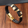 Charm Braid Rope Bracelet For Men Stainless Steel Magnetic Buckle Genuine Leather & Bangles Male Female - Visuel 2 | SAMAG