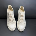 Classic Men's And Women's Low Top Casual Sneakers White Beige Canvas Thick Sole Lace-Up Luxury Flat Shoe