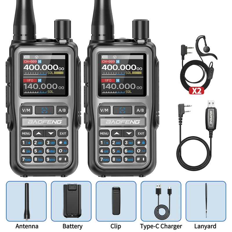 BAOFENG UV-5R Mini Walkie Talkie Multi Band Bluetooth Programming Wireless Copy Frequency 999CH AM FM Long Range Two Way Radio