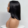 250% Density Bob Straight Human Hair 2X6 Transparent Lace Closure Frontal Human Hair Wigs 100% Human Hair Ginger 99J Colored Wig