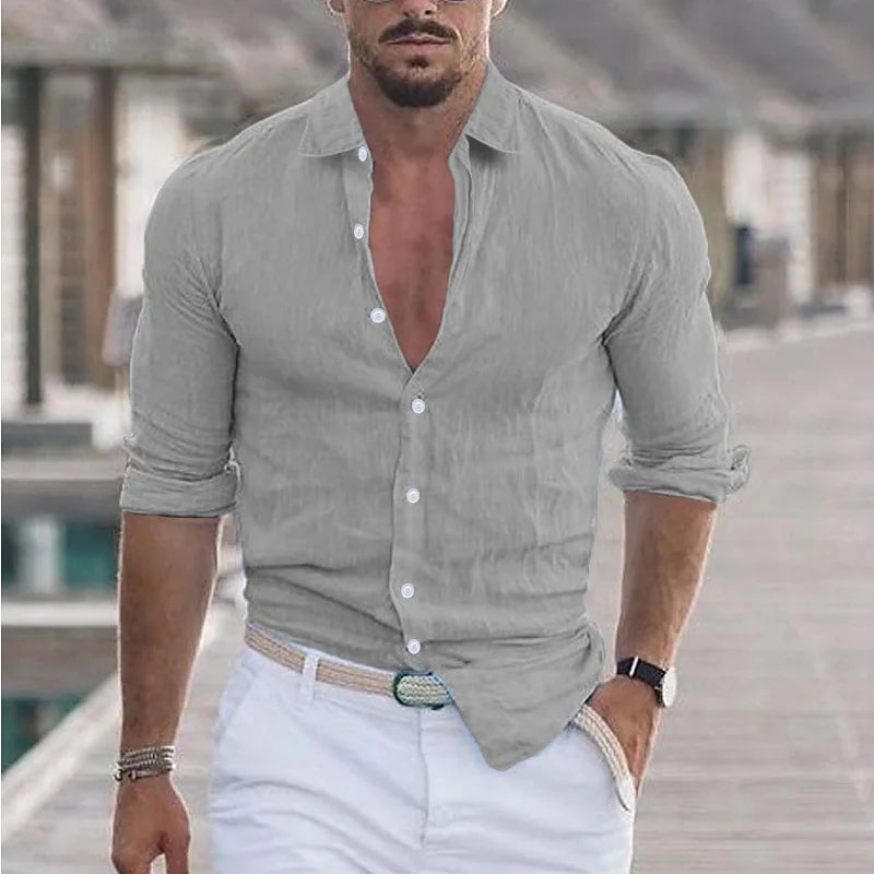 Summer Trend Men's Long-Sleeved Shirt - Casual Breathable | SAMAG