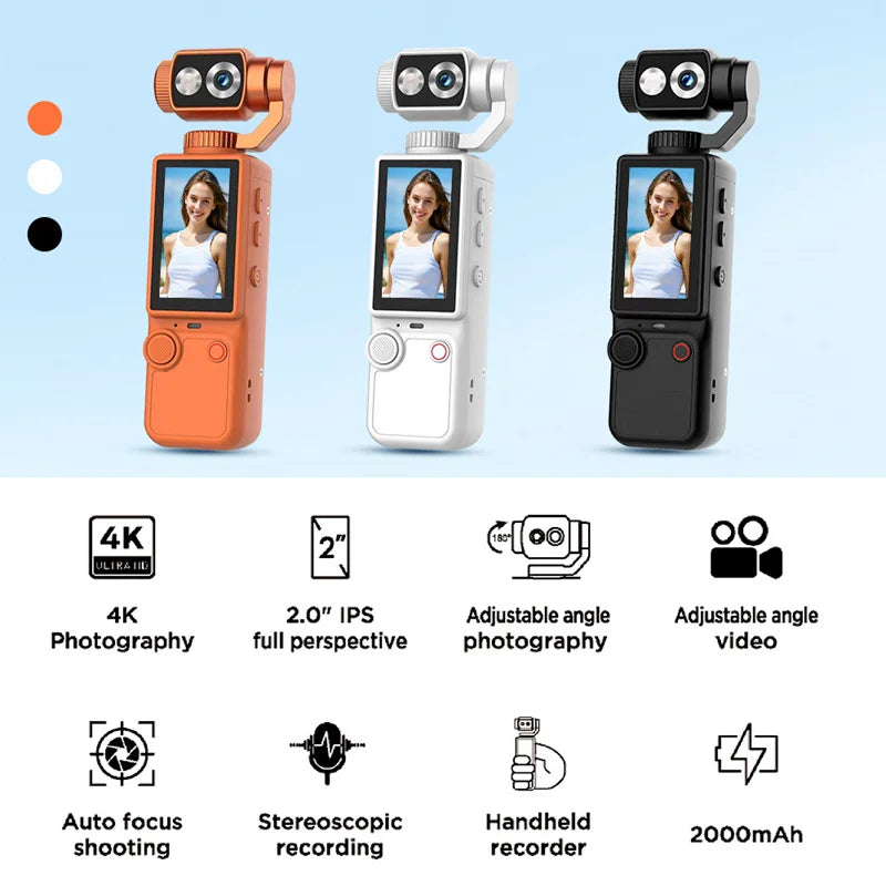 New 4K HD Wifi Sports Wearable Camera Hold In Hand Travel Bicycle Driver Recorder Mini Sports Cam For Motorcycle And Vlogging