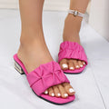 Beautiful Low-Heeled Slippers 2026 Summer Fashionable Chunky Heels Korean Style Versatile Single Shoes Plus-Size Women's Shoes
