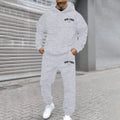 Men Women Autumn Winter Hooded Cotton Pants Set Fashion Casual Letter Printed CottonPants Sports Suit - View 3 | SAMAG