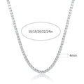 SY Brand Jewelry 925 Sterling Silver Chain Tennis Necklace Gemstones Women Men Luxury Necklaces Rhodium Plated S925 Jewelry