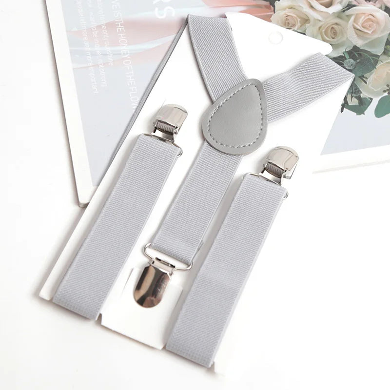 6 Colors Children Belt Baby Boys Girls Tuxedo Suit Jeans Suspenders Clip-on Y-Back Braces Belt Elastic Kids Adjustable
