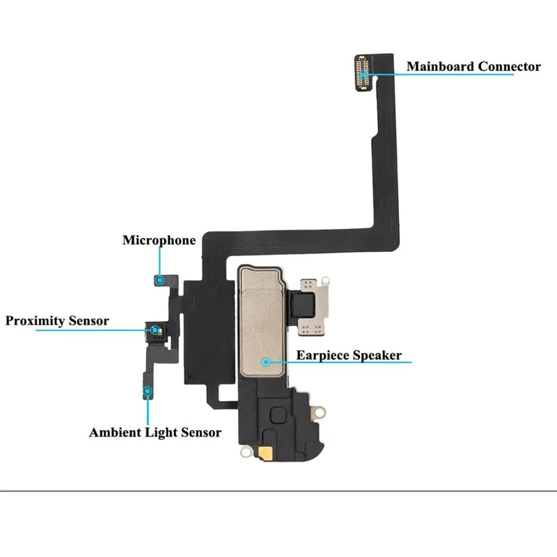 Ear Speaker With Microphone Flex Cable For iPhone X XR XS 11 12 Mini Pro Max Earpiece Incl Light Sensor Flex Replacement