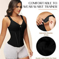 Shapewear Women Colombian Fajas Waist Trainer Tummy Control Vest Body Shaper 17 Steel Bones 3-Row Hooks Zipper Adjustable Strap