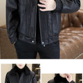 2025Men's Fleece-Lined Thickened Fur Collar Leather Jacket |  Autumn & Winter New Style  High-Quality