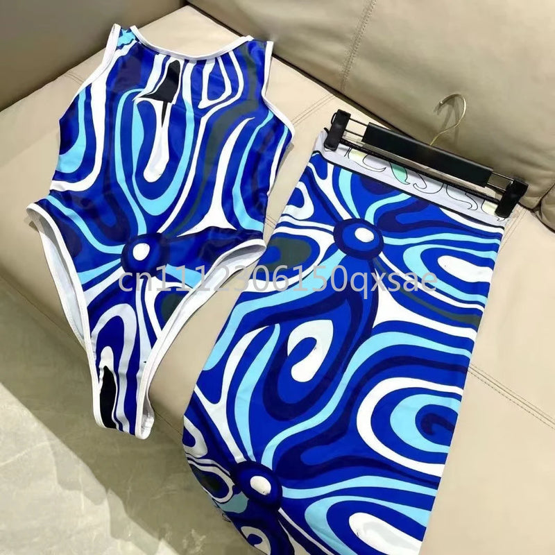 Women's Scarf Swimsuits with Letter Signature Logo Lady | SAMAG