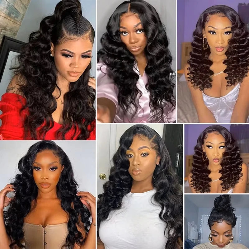 12A Natural Color Loose Deep Wave Human Hair Bundles And Weaves Unprocessed Brazilian Human Hair Weave Bundles 1/3/4PCS Raw Hair Bundles Weave Extensions Hair Extensions Materials For Women Natural Black Soft Silky Hair Loose