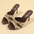 Women's Slippers 2026 New Fashion Casual Square Toe High Heels Slippers Outdoor Elegant Party Shoes for Women Zapatos De Mujer