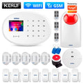 KERUI Home Security Protection WIFI GSM Alarm System Kit Works with Tuya Support Alexa with Door Opening Sensor Motion Detector