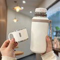 600ml Stainless Steel Coffee Cup Travel Thermal Mug Leak-Proof Thermos Bottle Tea Coffee Mug Office Business Style Thermos