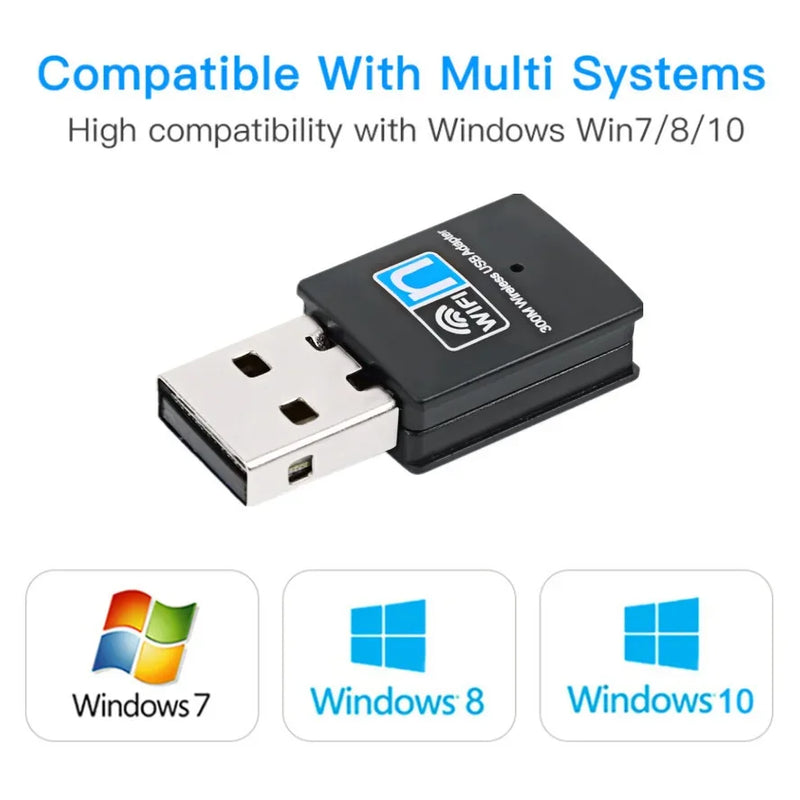 300Mbps Mini USB Wireless Wifi Adapter Wi Fi Network LAN Card 802.11b/g/n RTL8188 Adaptor for PC Desktop - Visuel 6 | SAMAG