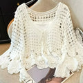 Bohemian Style Crochet Lace V Neck Cardigan Beachwear | SAMAG