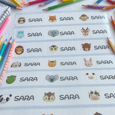 Transparent Stickers Cartoon Name 30x13mm Waterproof | SAMAG