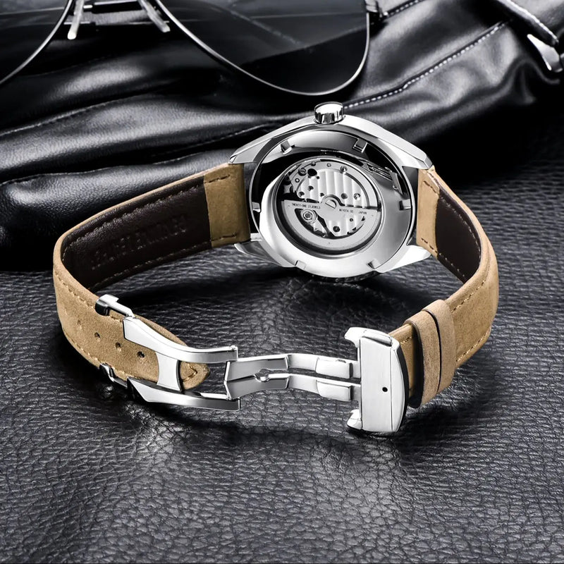 CUSTOM Logo Diy 41mm NH35 Mechanical Automatic Men's Sapphire Crystal Watch Luminous Markings Stainless Steel Waterproof Watches