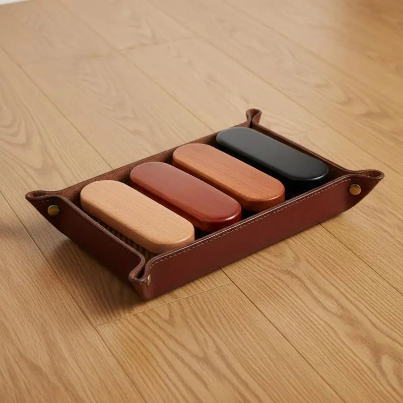 1PC Wood Shoe Brush Horse Hair Gentle Care for Leather Shoes Cleaning and Polishing Durable Cleaner for Men Women