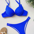 Sexy Push Up Bikinis Sets Two Pieces Solid Thong Swimsuit | SAMAG